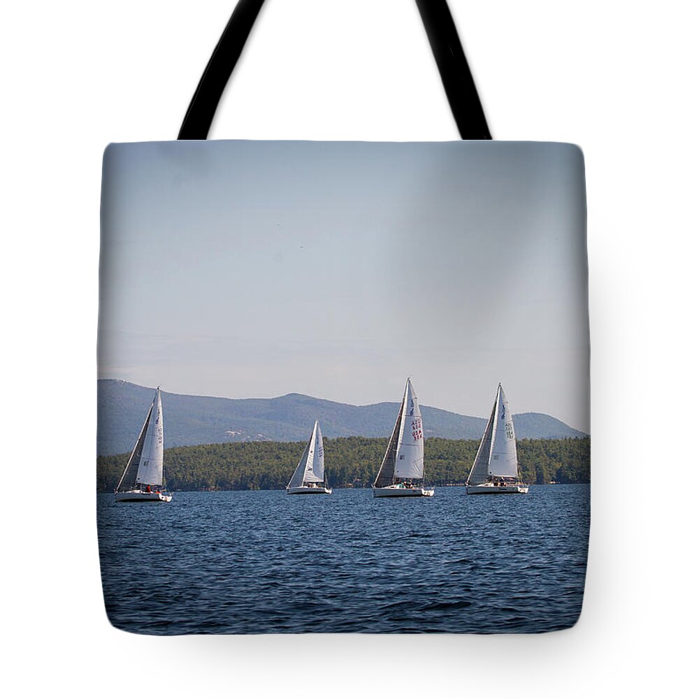 Sailing Tote Bag featuring the photograph 2019 J80 North American Championships #16 by Benjamin Dahl