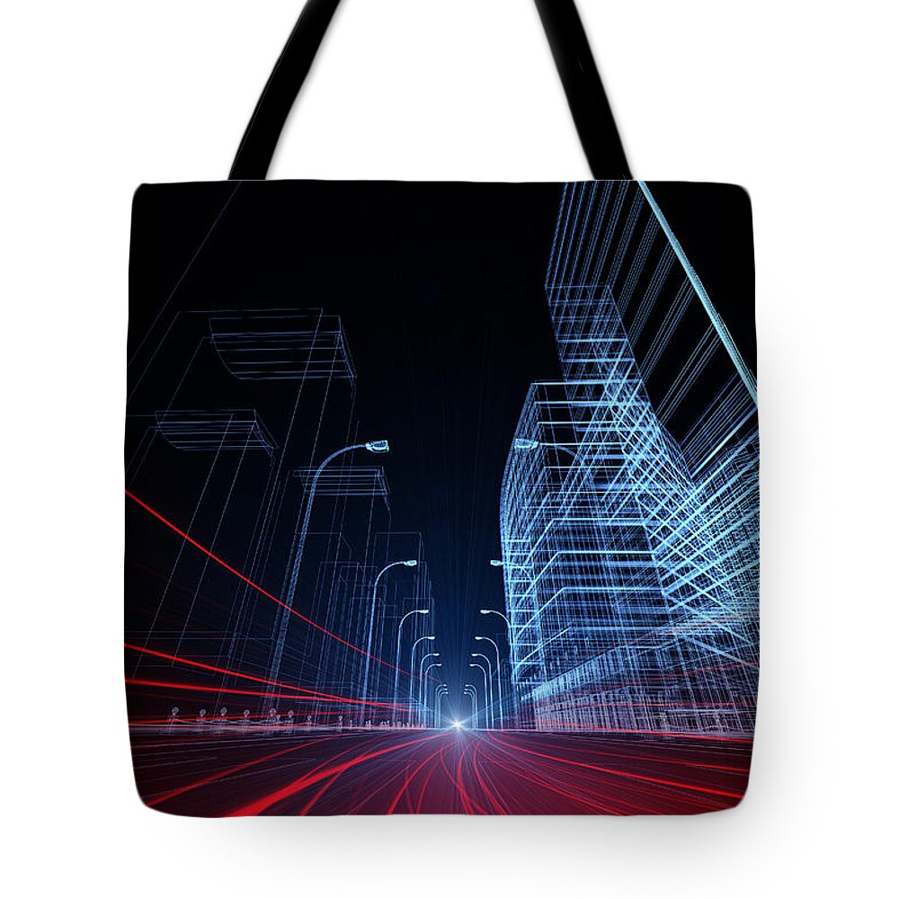 Plan Tote Bag featuring the photograph 3d Architecture Abstract #16 by Nadla
