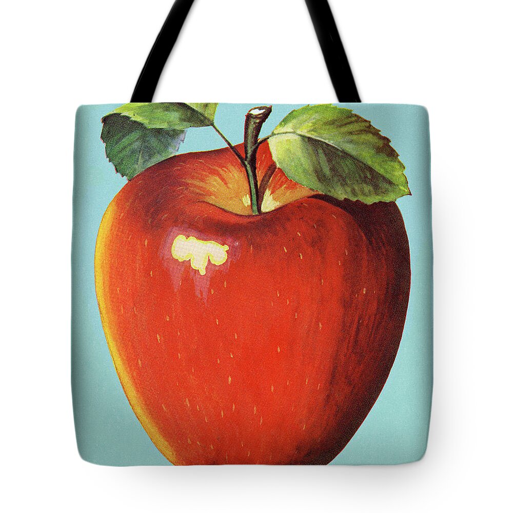 Apple Tote Bag featuring the drawing Apple #16 by CSA Images