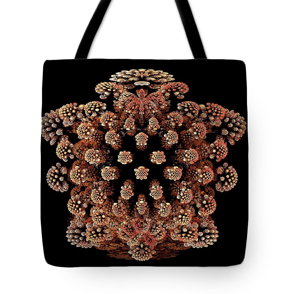 Natural Pattern Tote Bag featuring the digital art Mandelbulb Fractal #17 by Laguna Design
