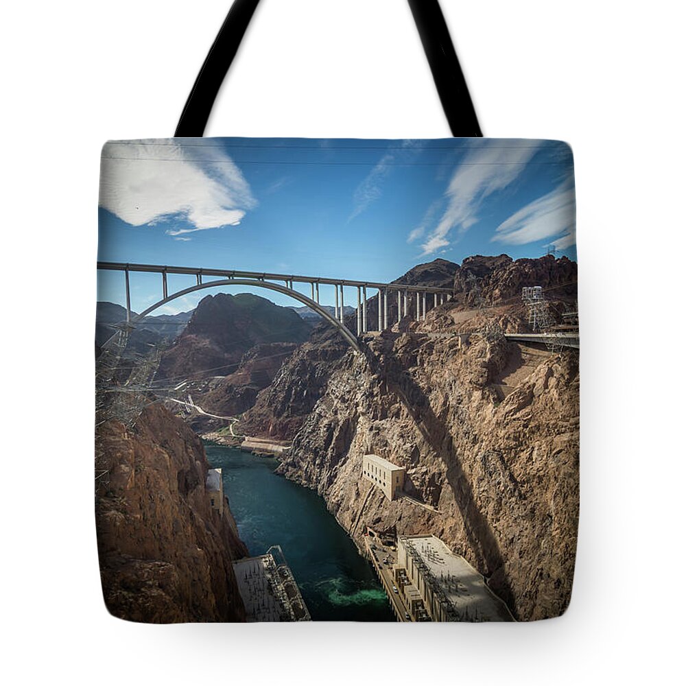 Hoover Tote Bag featuring the photograph Wandering Around Hoover Dam On Lake Mead In Nevada And Arizona #18 by Alex Grichenko