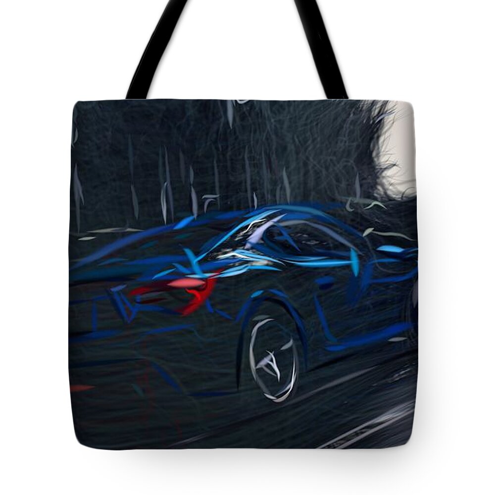Subaru Tote Bag featuring the digital art Subaru BRZ Drawing #20 by CarsToon Concept