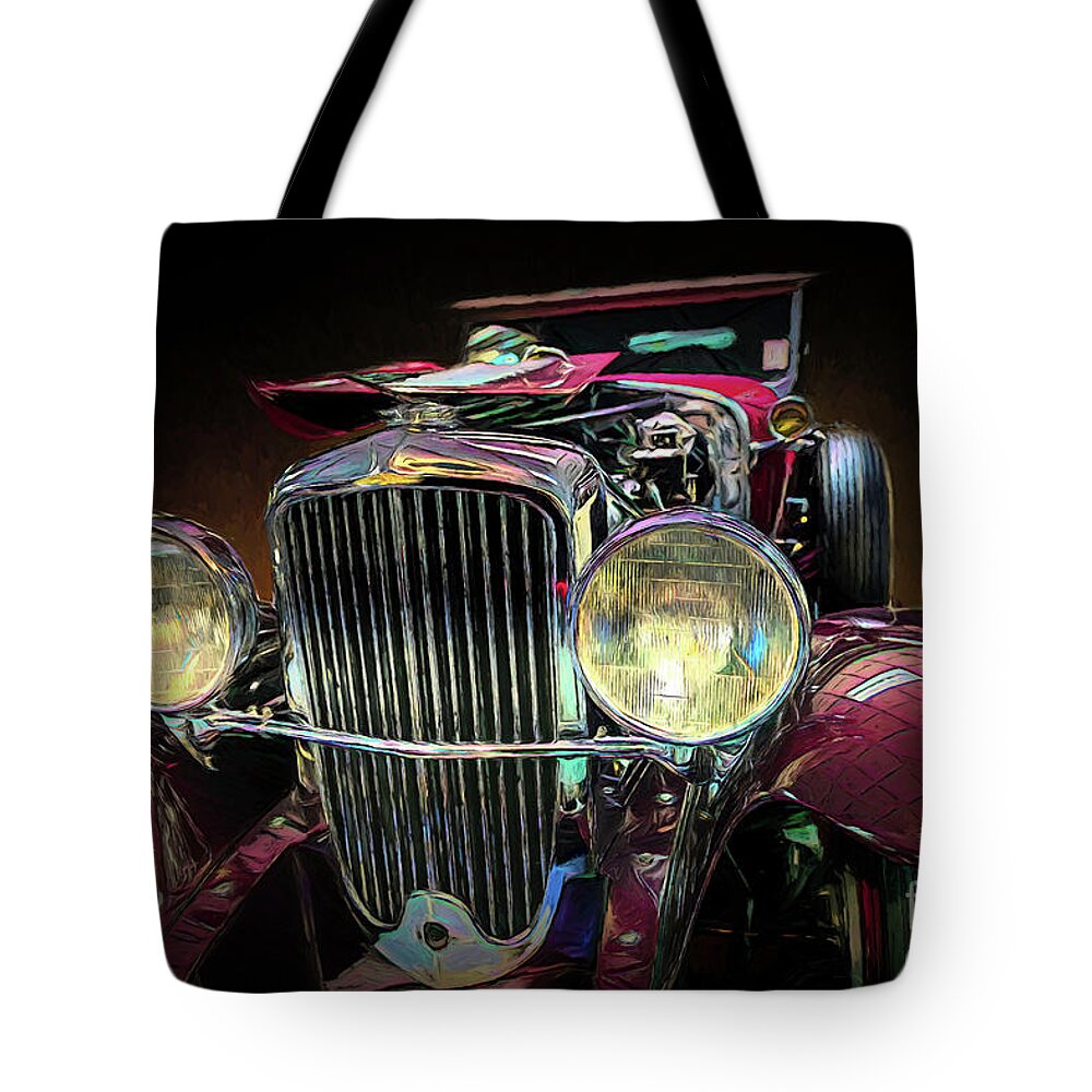 Cars Tote Bag featuring the mixed media 1931 Duesenberg Model J by DB Hayes