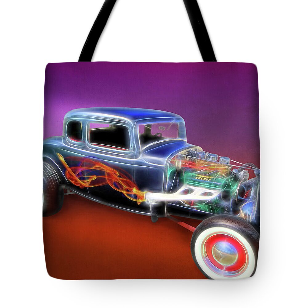 1932 Ford Tote Bag featuring the digital art 1932 Ford Roadster by Rick Wicker