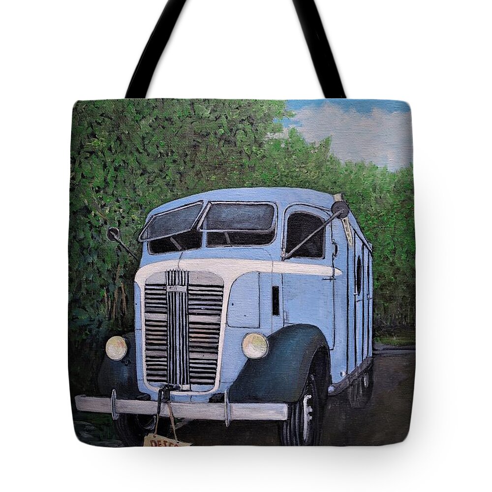 Gmc Trucks Tote Bag featuring the painting 1937 Gmc Coe by Reb Frost