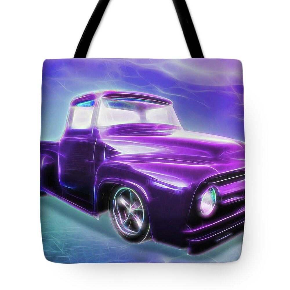 1956 Ford Truck Tote Bag featuring the digital art 1956 Ford Truck by Rick Wicker