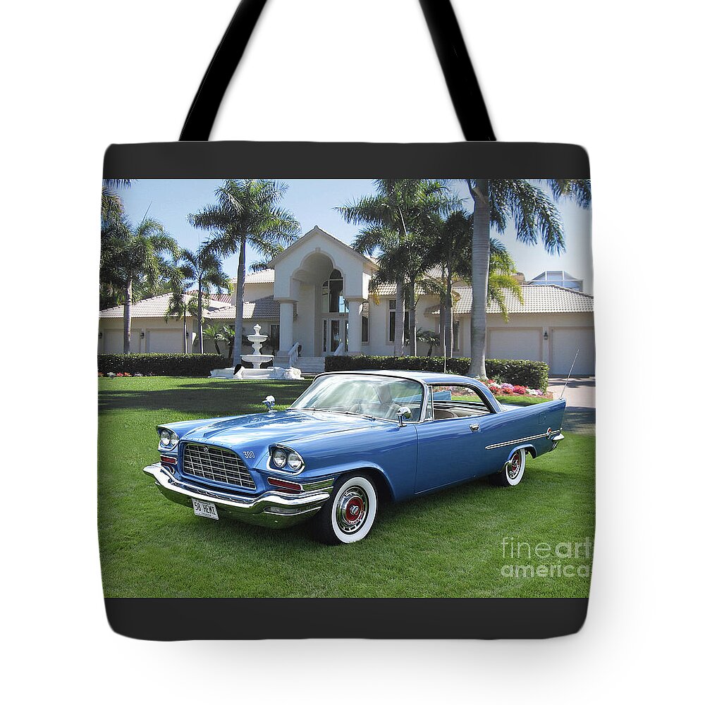 1958 Tote Bag featuring the photograph 1958 Chrysler 300D by Ron Long