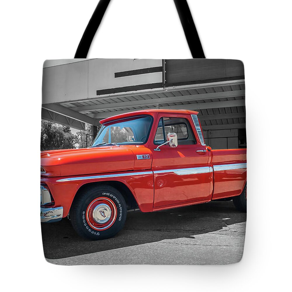 Chevrolet Trucks Tote Bag featuring the photograph 1965 Chevrolet C10 by Tony Baca