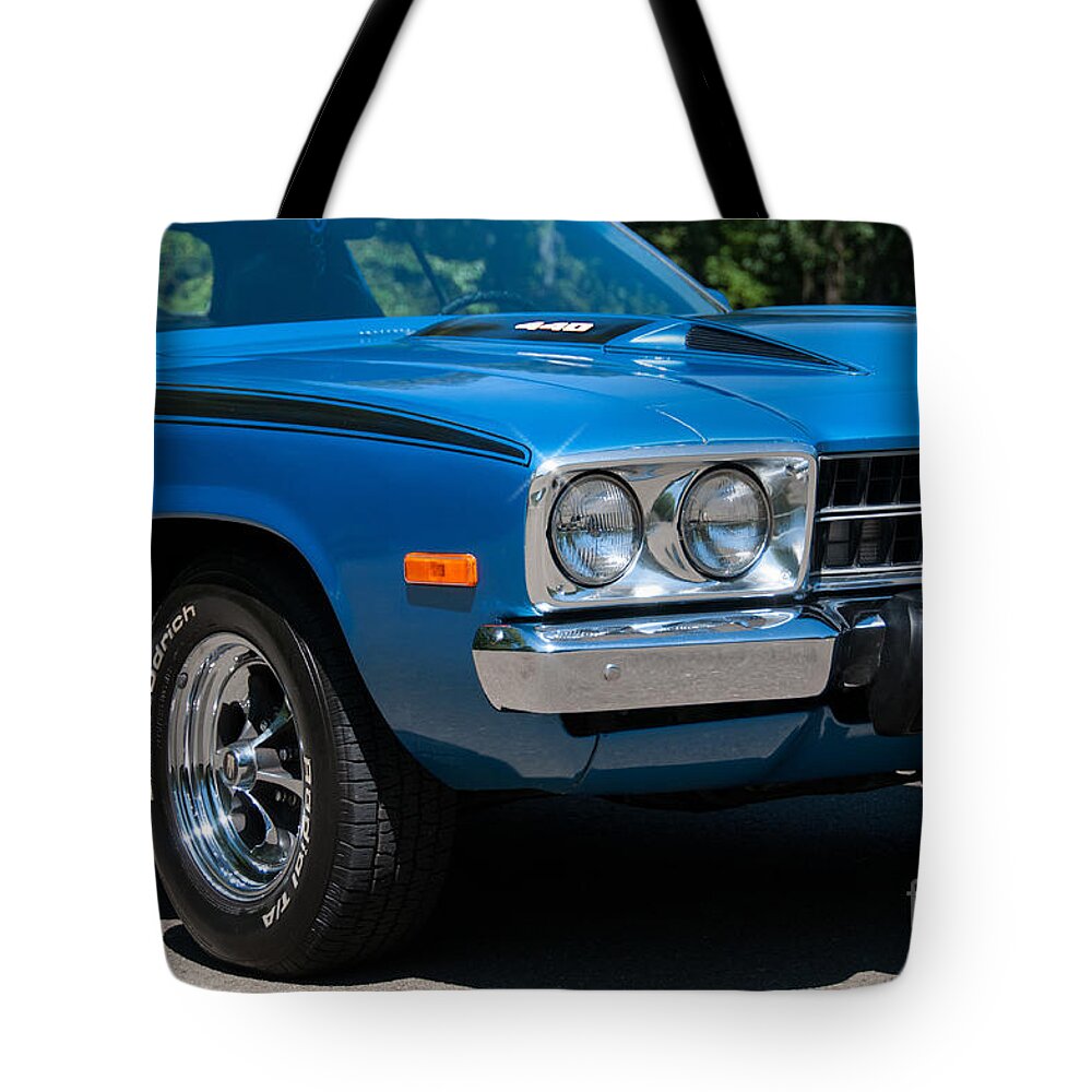 1973 Roadrunner Tote Bag featuring the photograph 1973 Roadrunner 440 by Anthony Sacco