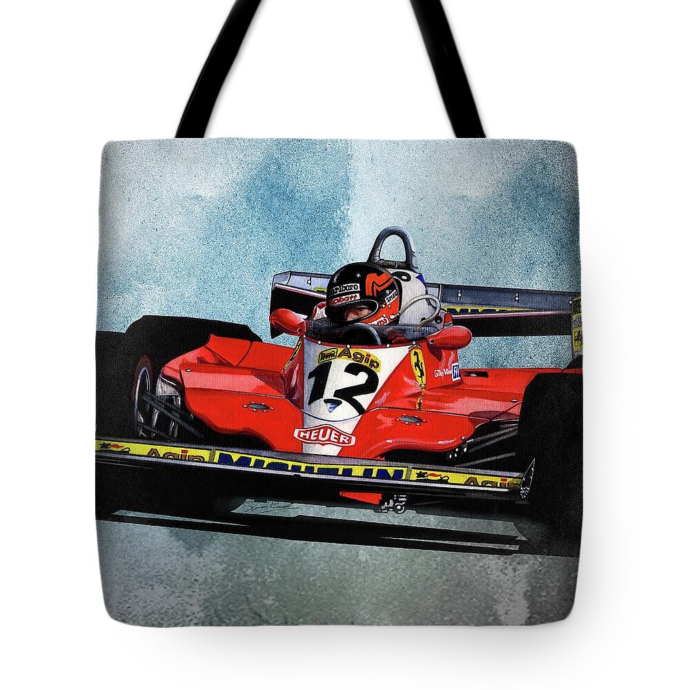Art Tote Bag featuring the painting 1978 Ferrari 312T3 by Simon Read