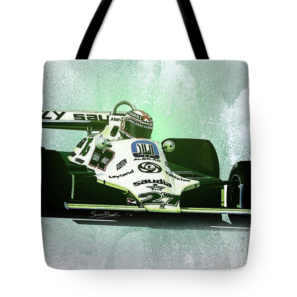 Art Tote Bag featuring the painting 1980 Williams FW07B by Simon Read