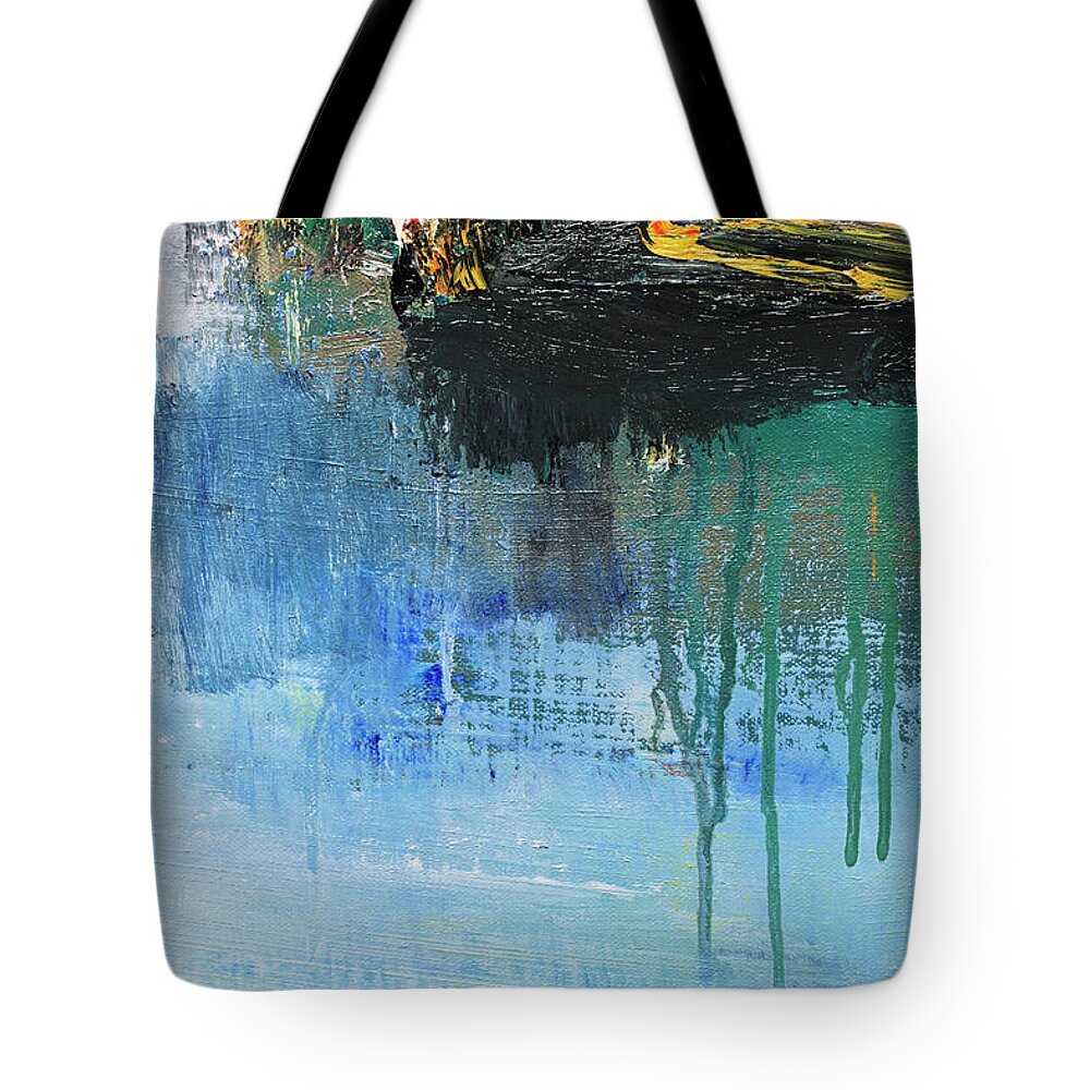 Oil Painting Tote Bag featuring the photograph Abstract Painted Blue Art Backgrounds #2 by Ekely
