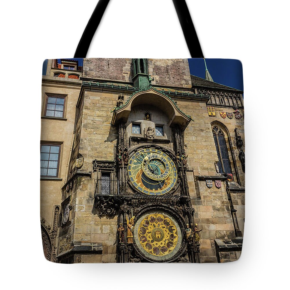 Ancient Tote Bag featuring the photograph Astronomical clock in Prague #2 by Vivida Photo PC