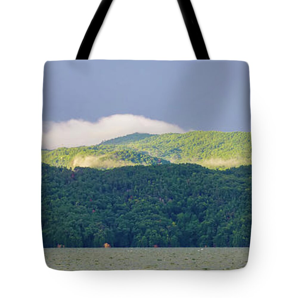 Boat Tote Bag featuring the photograph Boating And Camping On Lake Jocassee In Upstate South Carolina #2 by Alex Grichenko