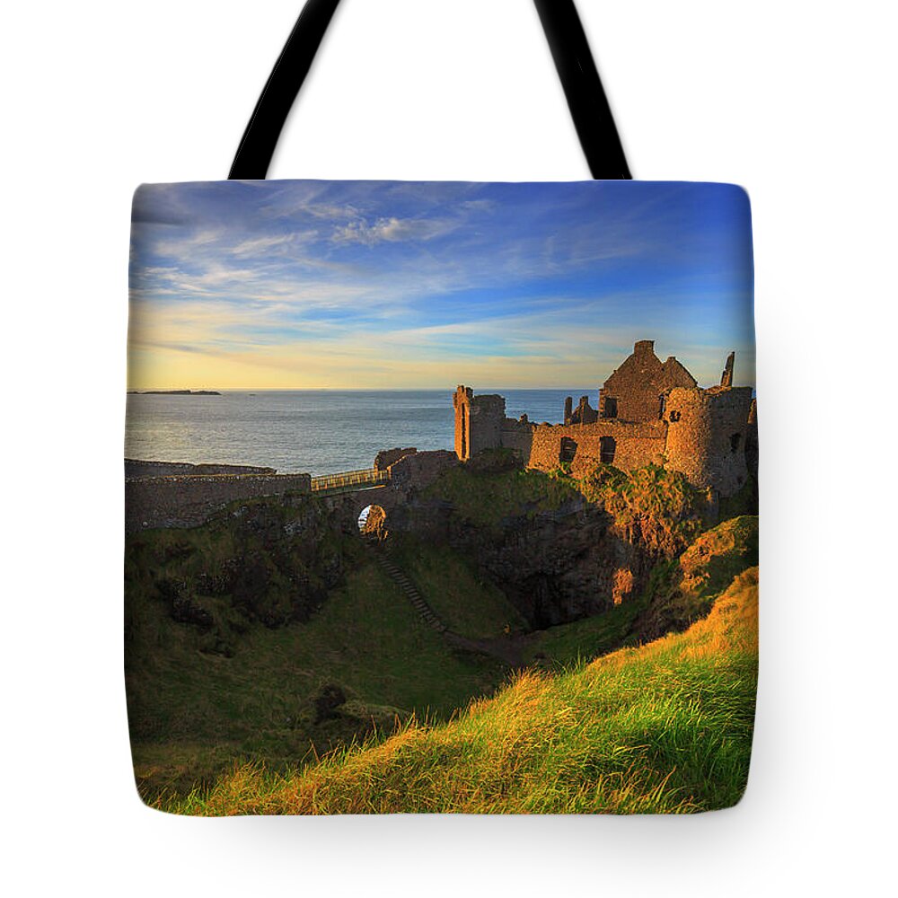 Estock Tote Bag featuring the digital art Dunluce Castle, Northern Ireland #2 by Maurizio Rellini