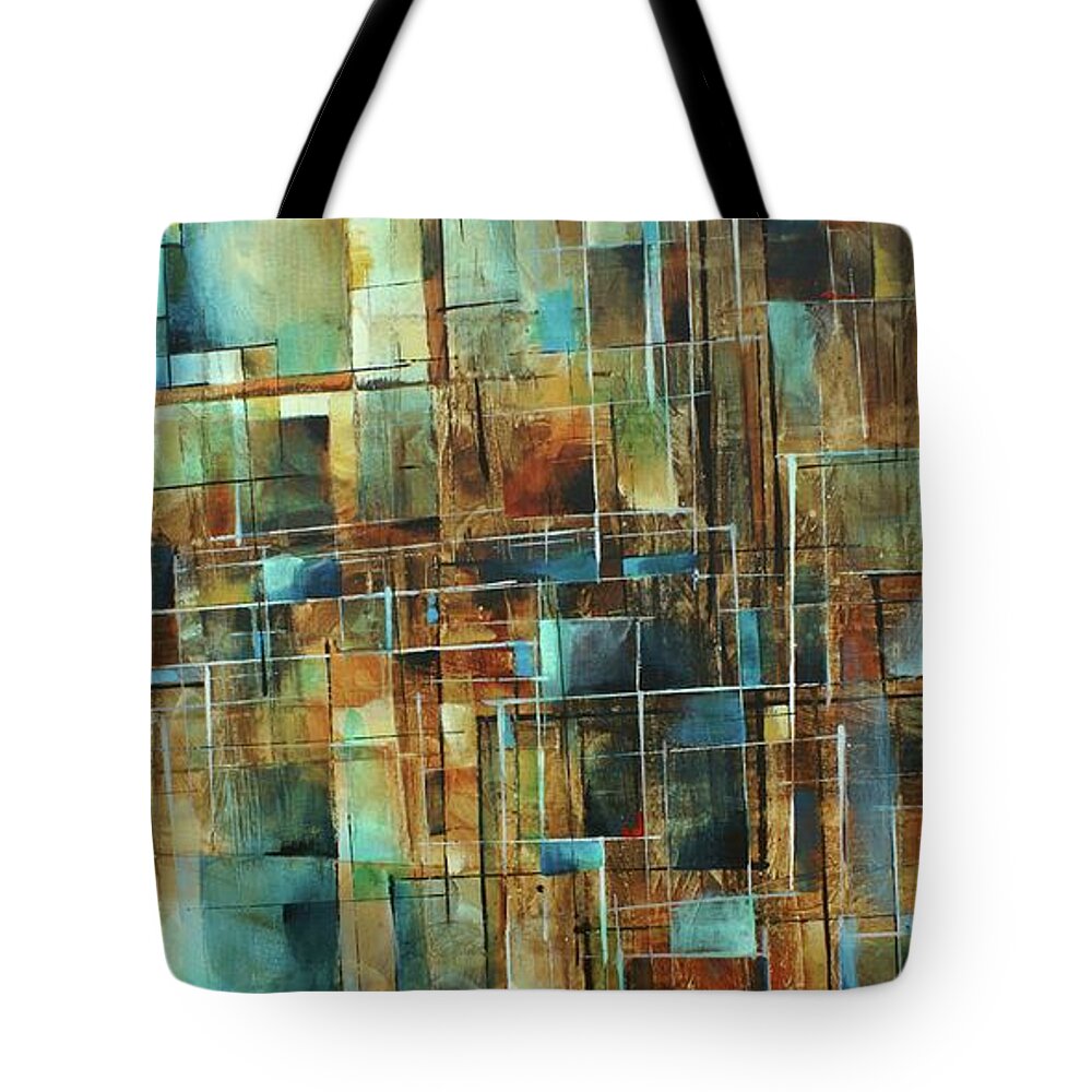 Geometric Tote Bag featuring the painting Gravity by Michael Lang