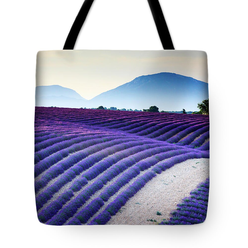 Estock Tote Bag featuring the digital art Lavender Field In Provence France #2 by Maurizio Rellini