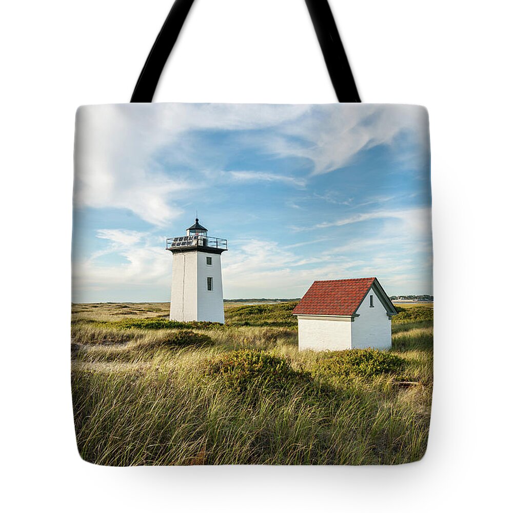 Estock Tote Bag featuring the digital art Lighthouse In Cape Cod #2 by Guido Cozzi