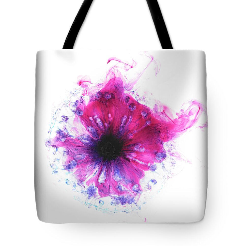 White Background Tote Bag featuring the photograph Liquid Color In Water #2 by Sunny