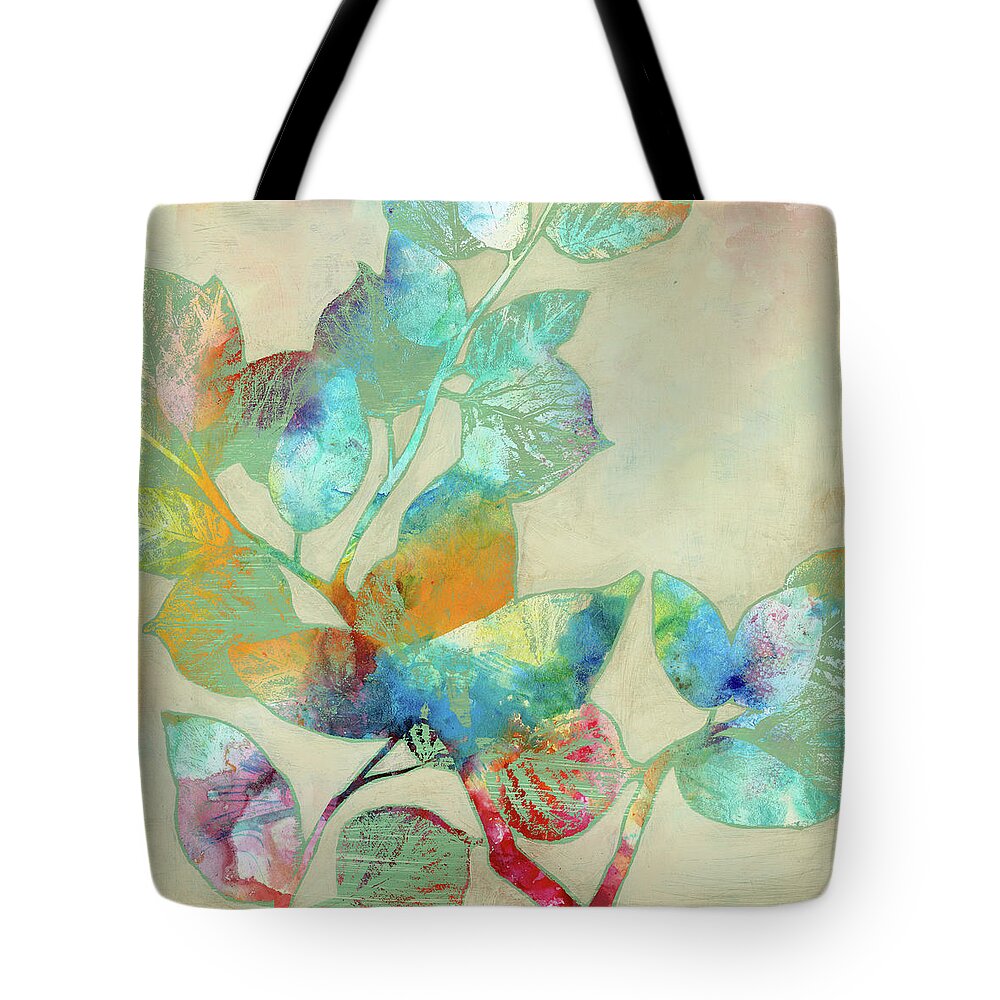 Botanical Tote Bag featuring the painting Merging Leaves I by Jennifer Goldberger