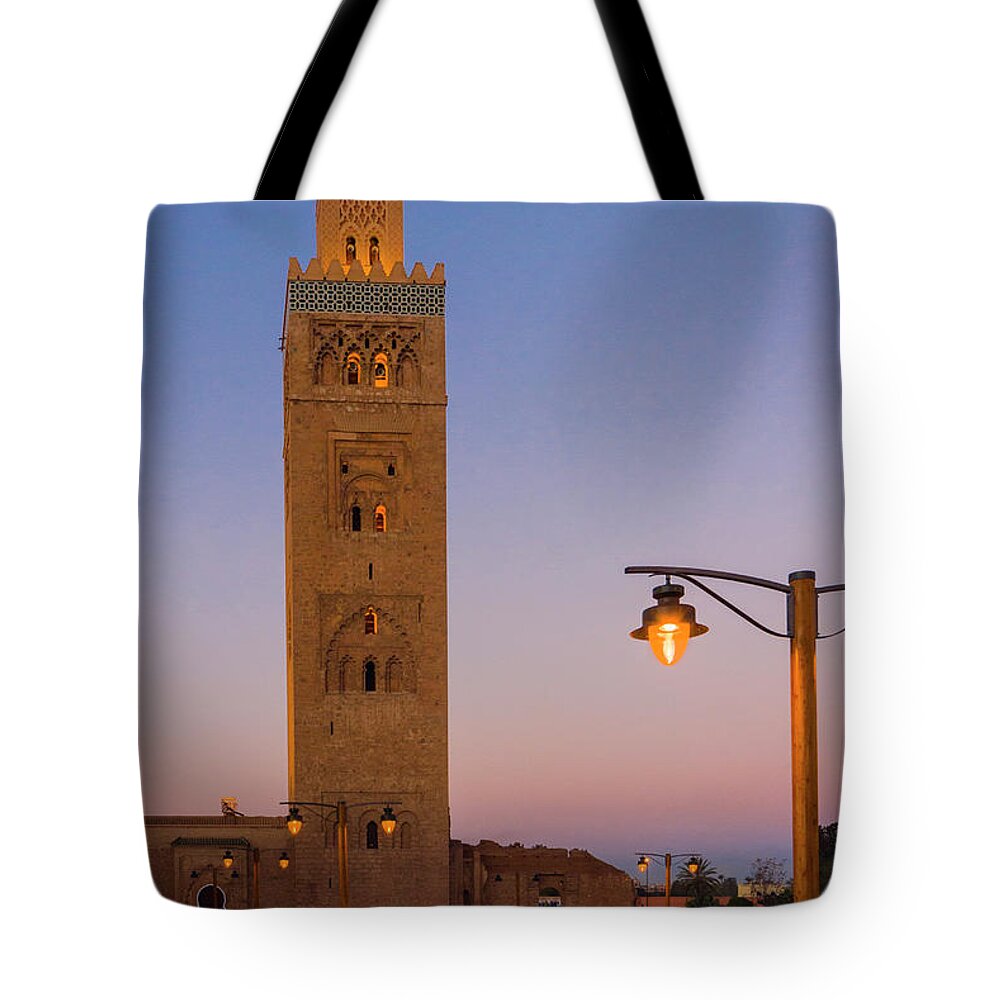 Tranquility Tote Bag featuring the photograph Minaret Of The Koutoubia Mosque #2 by Nico Tondini