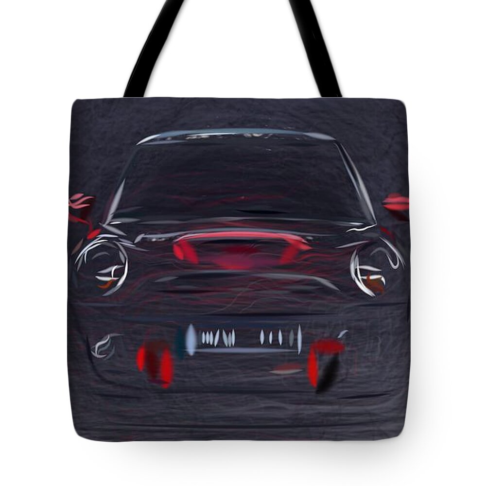 Mini Tote Bag featuring the digital art Mini GP Draw #3 by CarsToon Concept