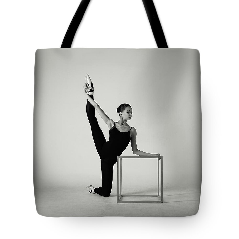 Ballet Dancer Tote Bag featuring the photograph Modern Ballet Dancer #2 by Lambada