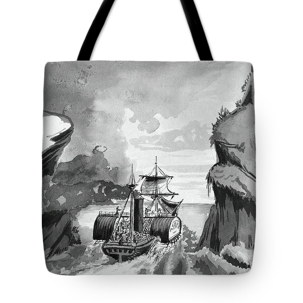 1856 Tote Bag featuring the drawing Norway, 1856 #2 by Granger