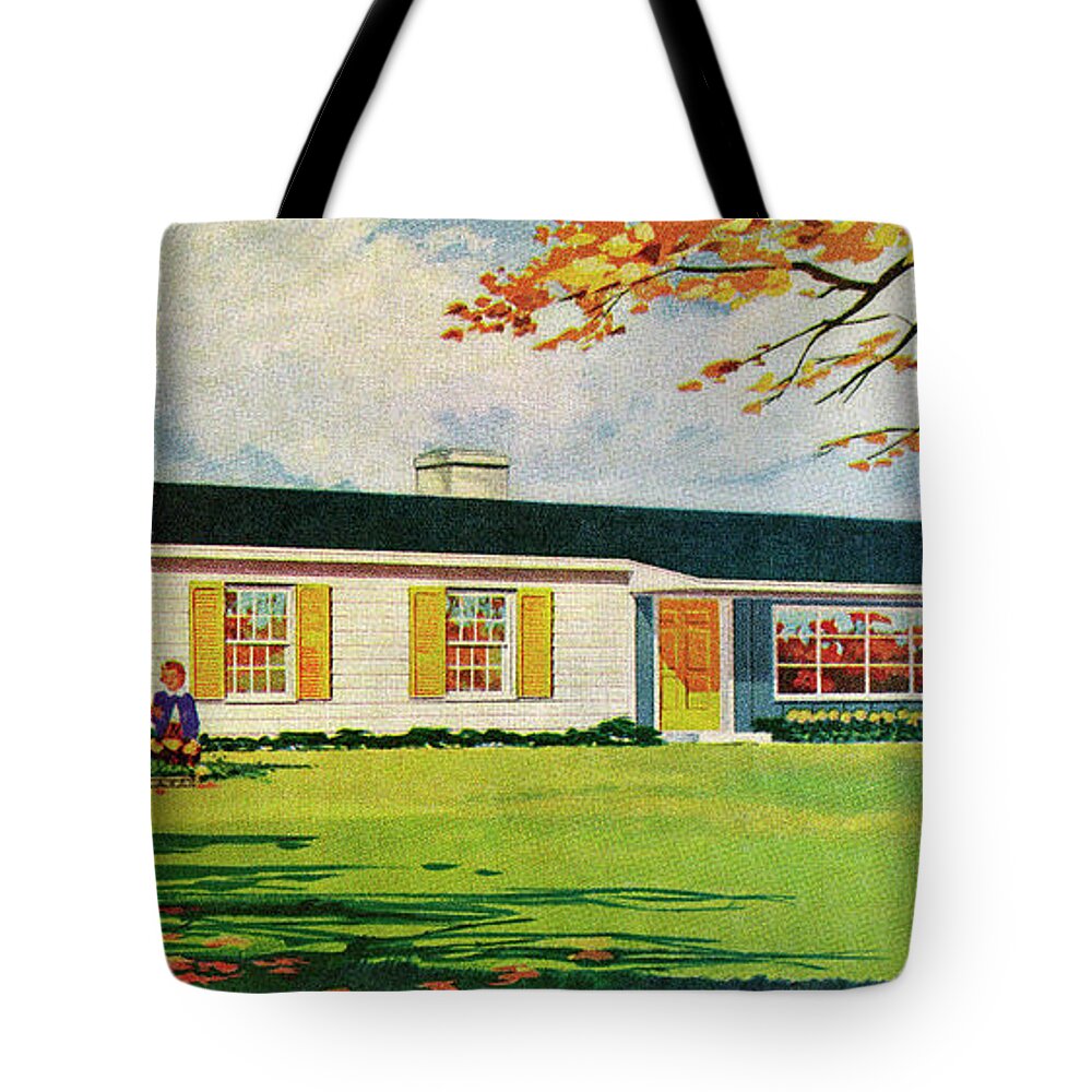 Ranch Style House Tote Bags