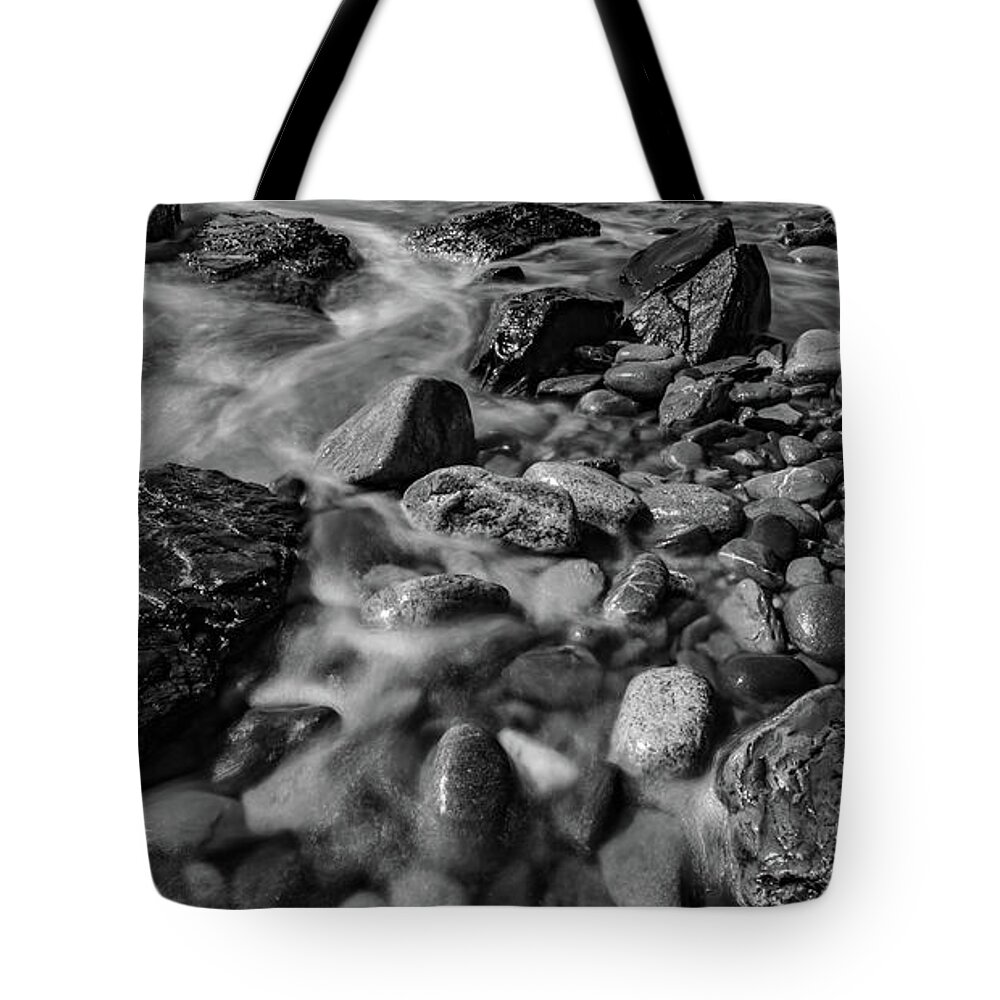 Rocky Tote Bag featuring the photograph Rocky Coastline In Newport Rhode Island #2 by Alex Grichenko