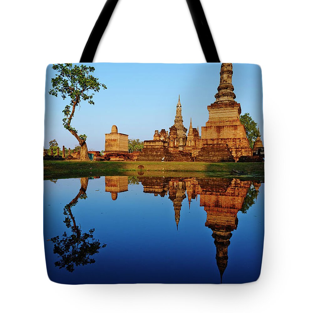 Estock Tote Bag featuring the digital art Sukhothai Historical Park, Thailand #2 by Bruno Morandi
