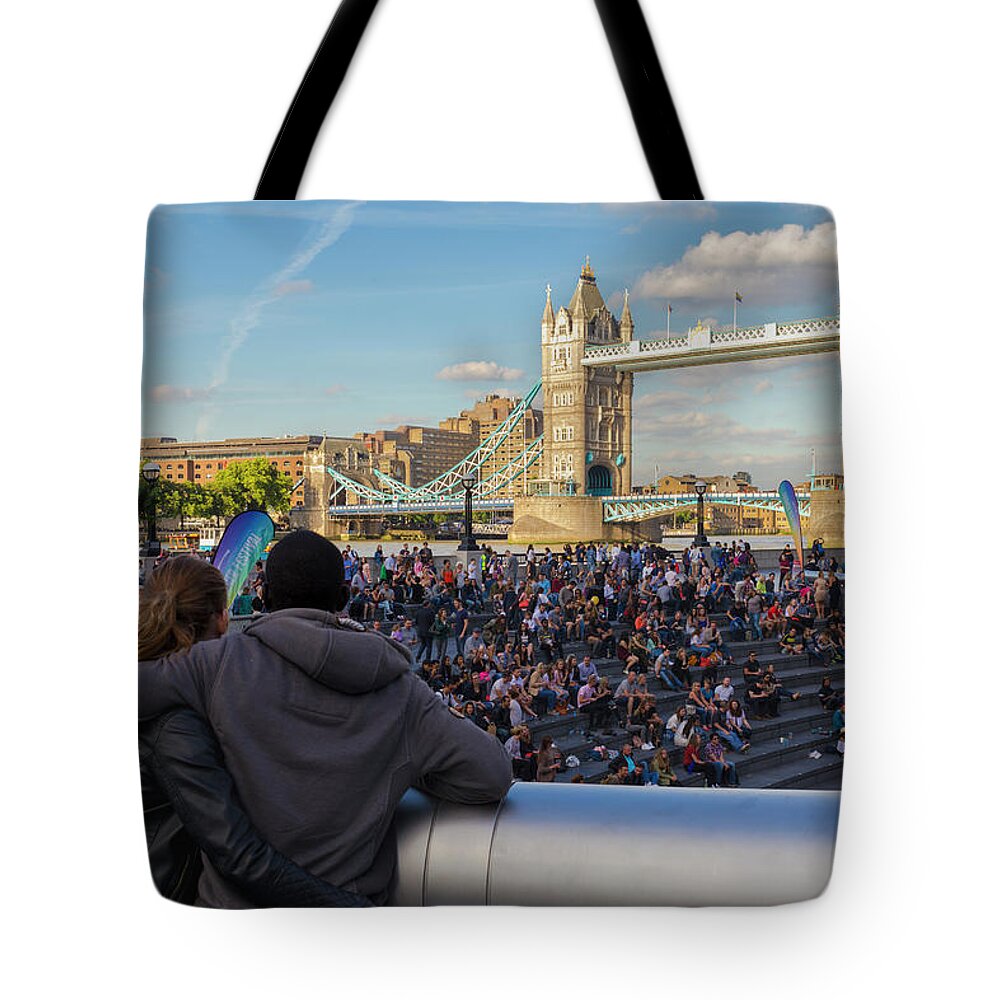 Estock Tote Bag featuring the digital art Tower Bridge, London, England #2 by Andrea Armellin