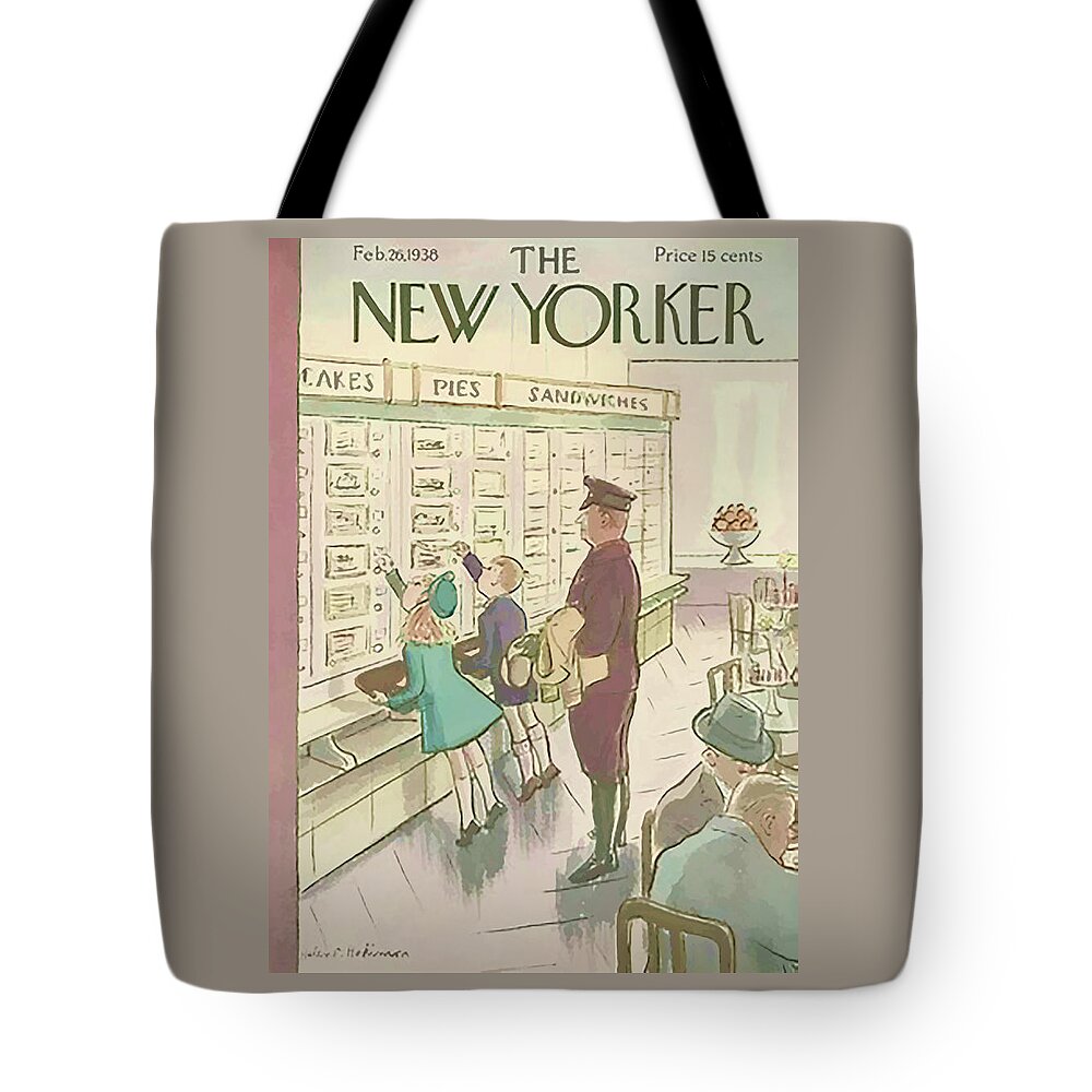 New Tote Bag featuring the digital art Vintage New Yorker Cover - Circa 1935-2 #3 by Marlene Watson