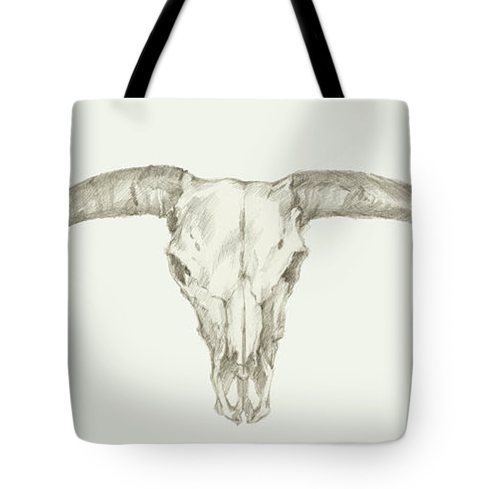 Western Tote Bag featuring the painting Western Skull Mount IIi by Ethan Harper