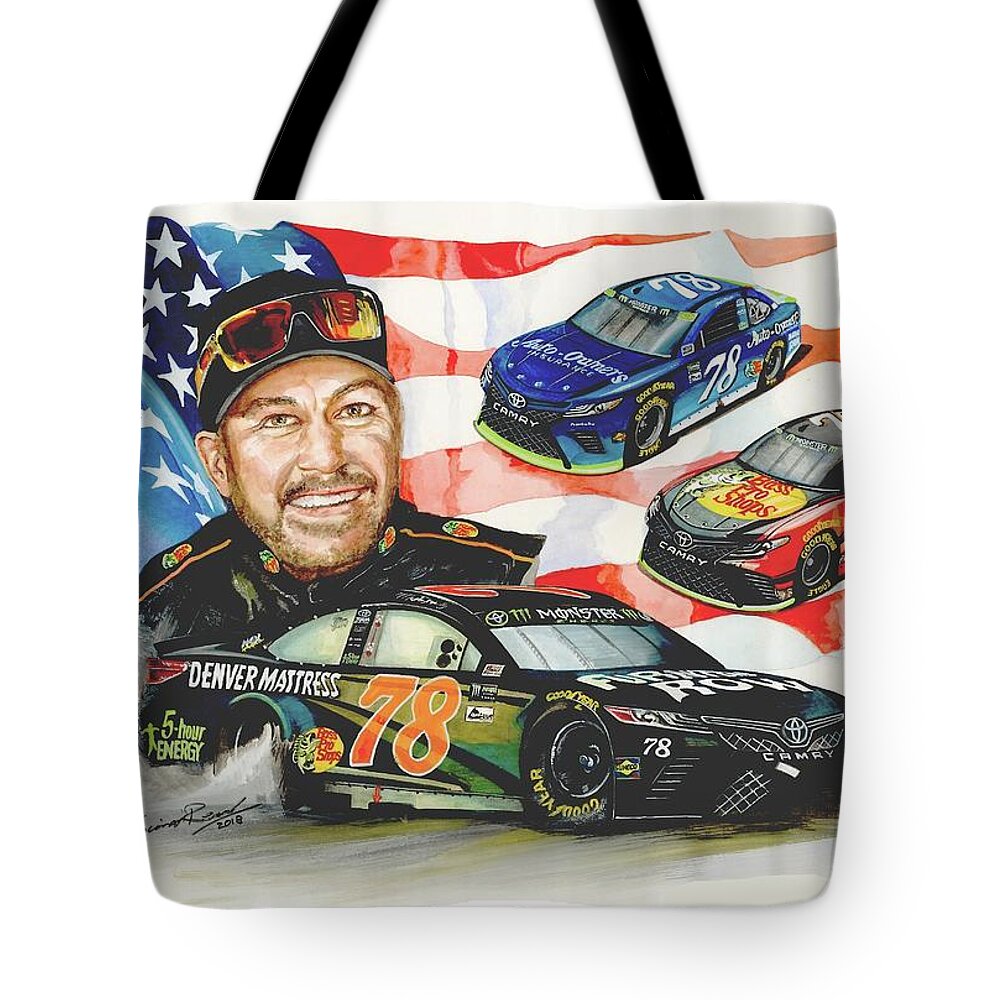 Art Tote Bag featuring the painting 2017 NASCAR Champion by Simon Read