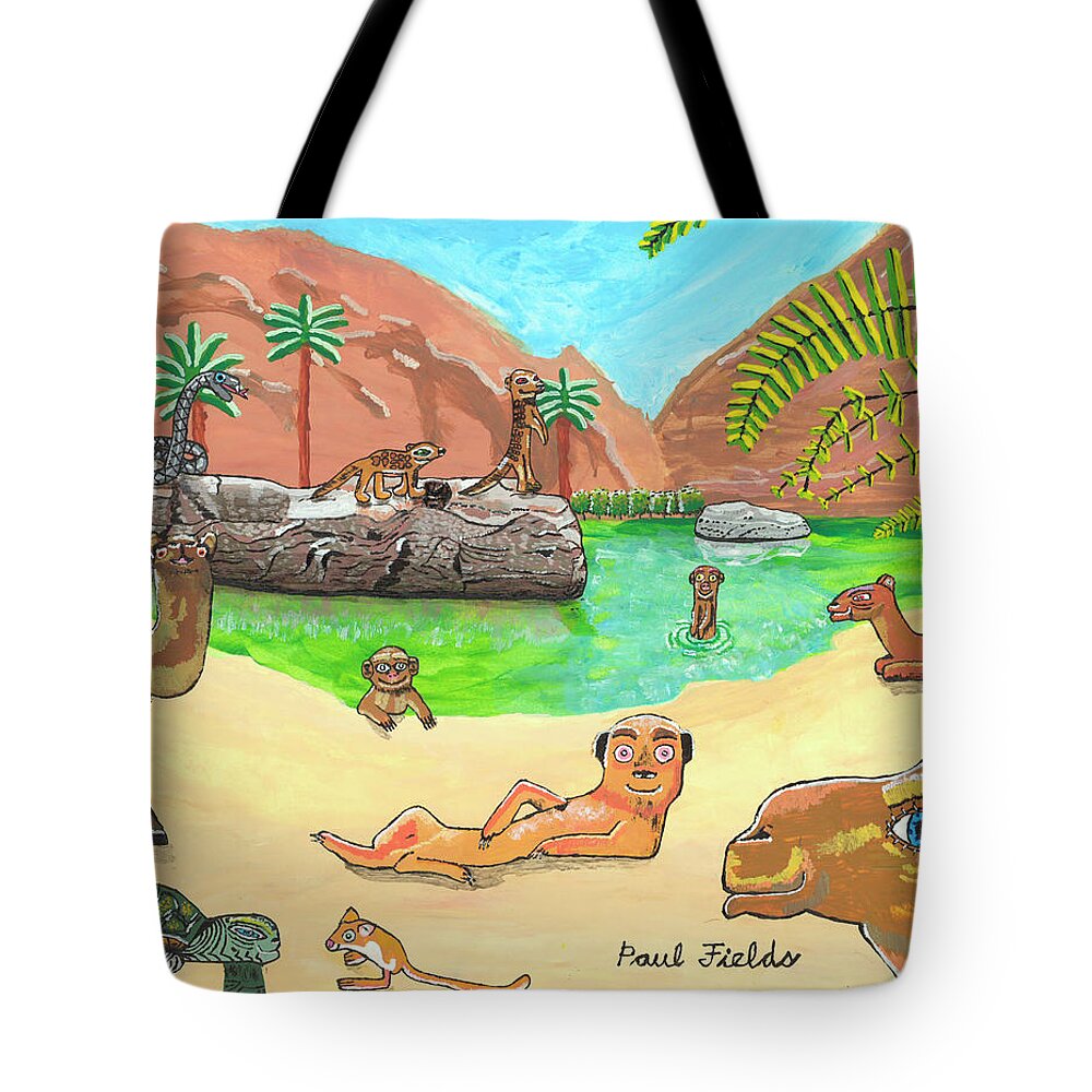 Desert Tote Bag featuring the painting 2019 - July by Paul Fields