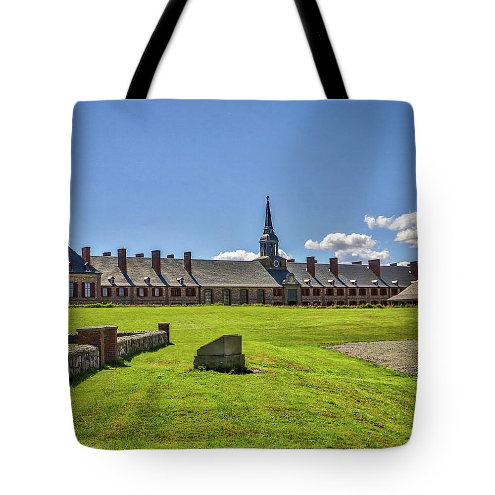 Fortress Of Louisbourg Nova Scotia Canada Tote Bag featuring the photograph Fortress of Louisbourg Nova Scotia Canada by Paul James Bannerman
