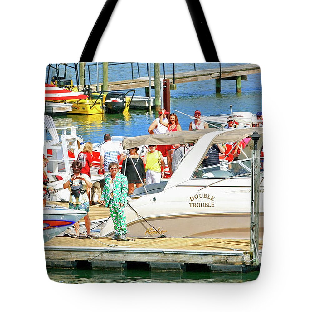 Smith Mountain Lake Poker Run Tote Bag featuring the photograph 2017 Poker Run, Smith Mountain Lake, Virginia #3 by The James Roney Collection
