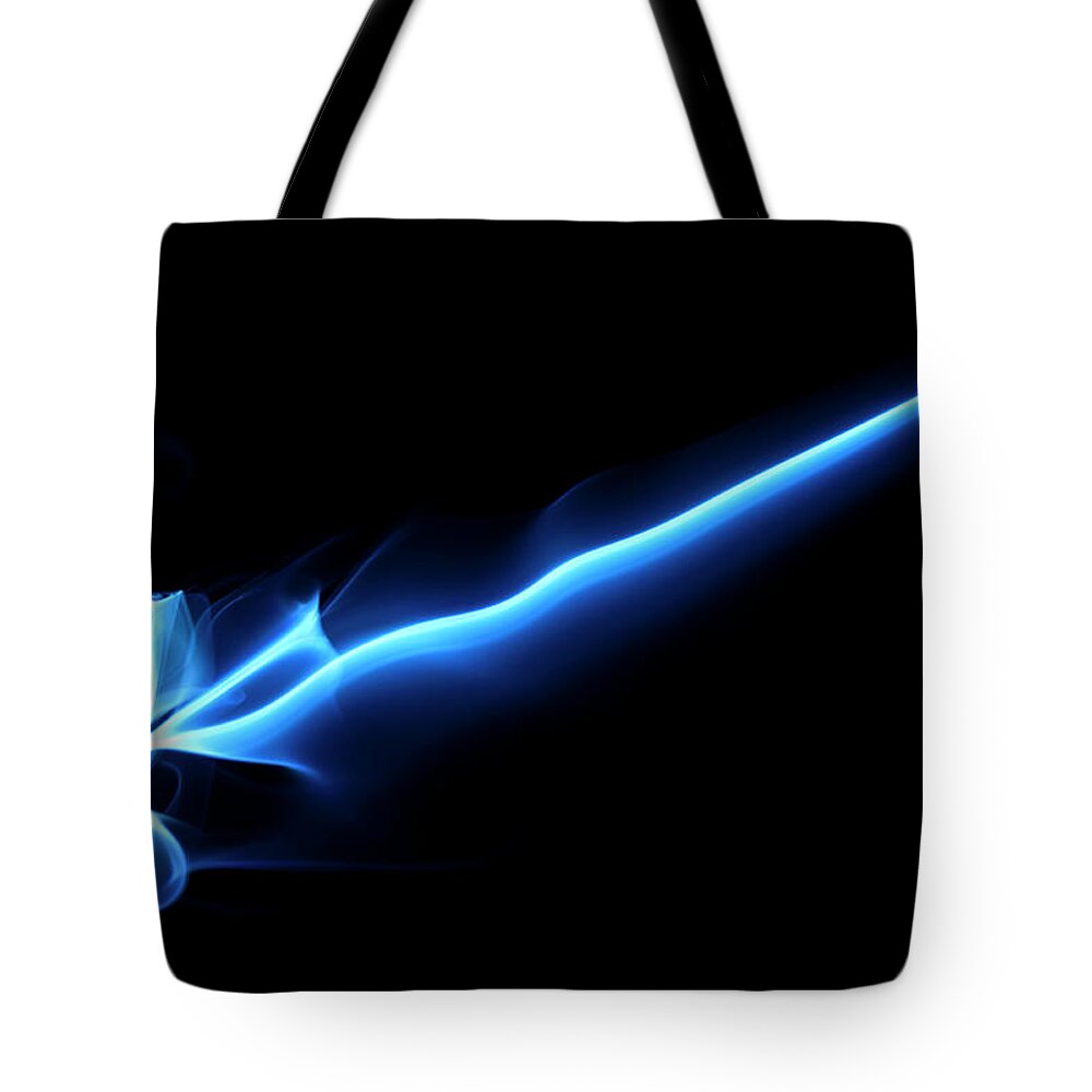 Curve Tote Bag featuring the photograph Blue, Creative Abstract Vitality Impact #3 by Tttuna