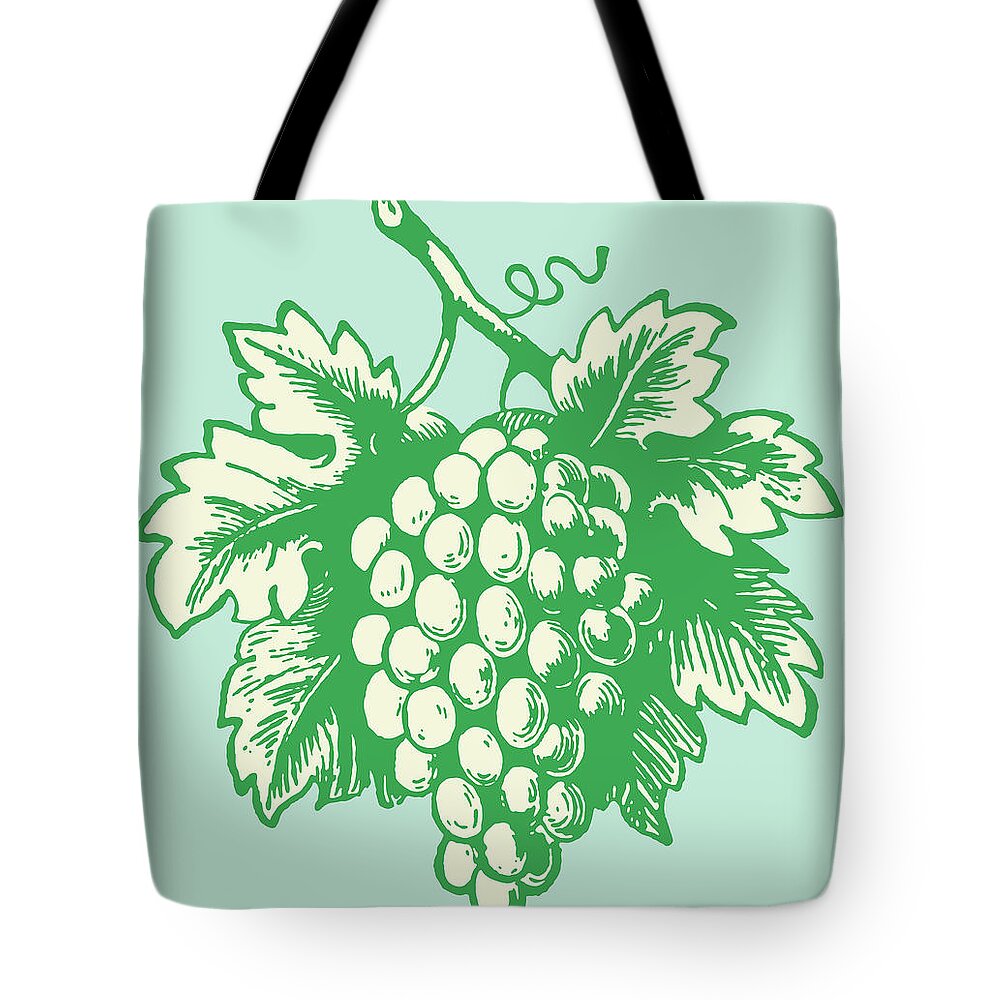 Vine Grapes Drawings Tote Bags