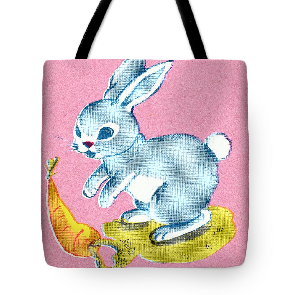 Animal Tote Bag featuring the drawing Bunny rabbit #3 by CSA Images