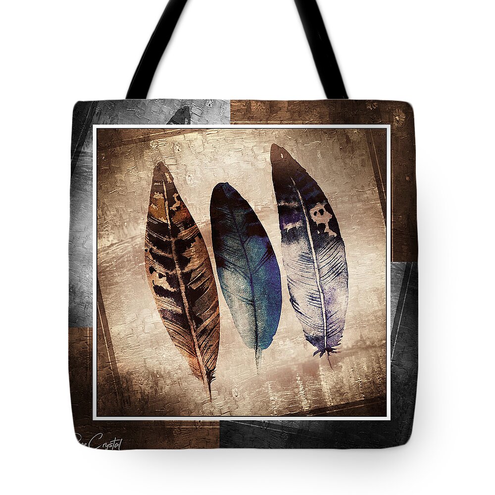 Feathers Tote Bag featuring the photograph 3 Feathers On The Square by Rene Crystal