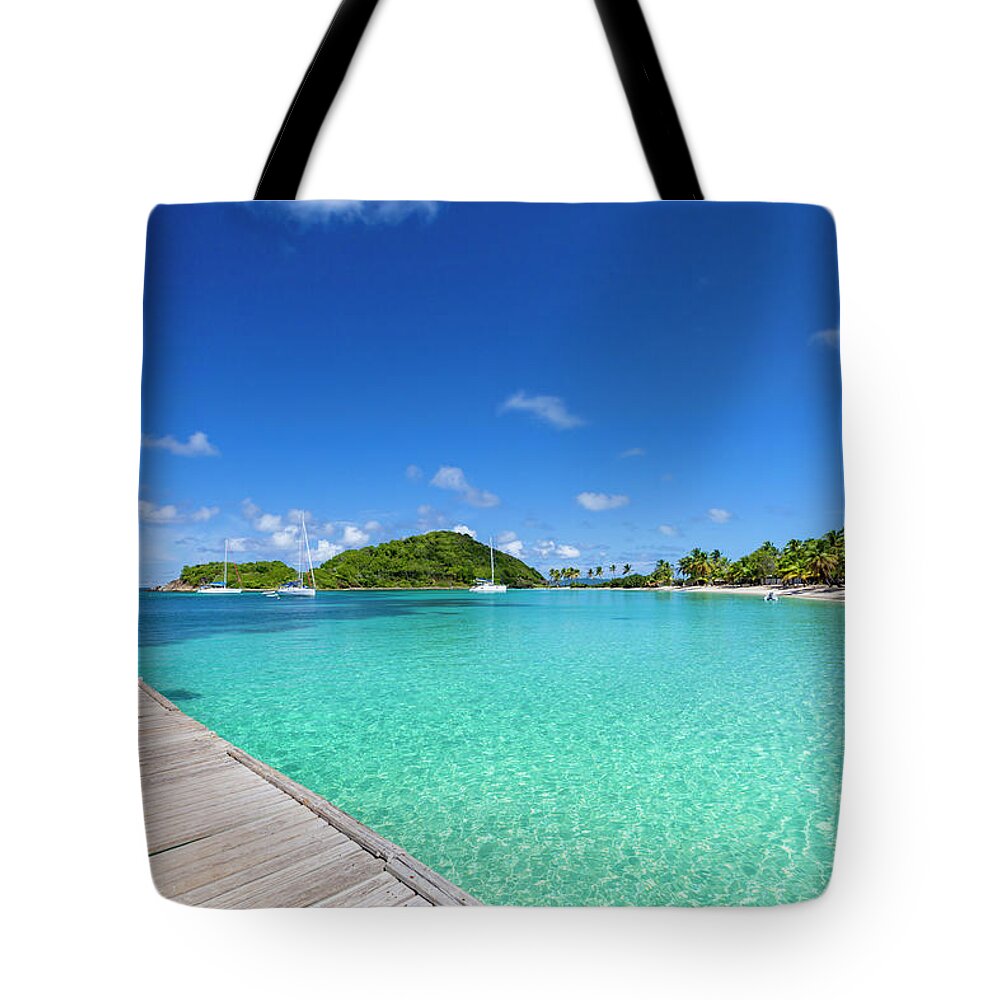 Water's Edge Tote Bag featuring the photograph Salt Whistle Bay, Mayreau #3 by Argalis
