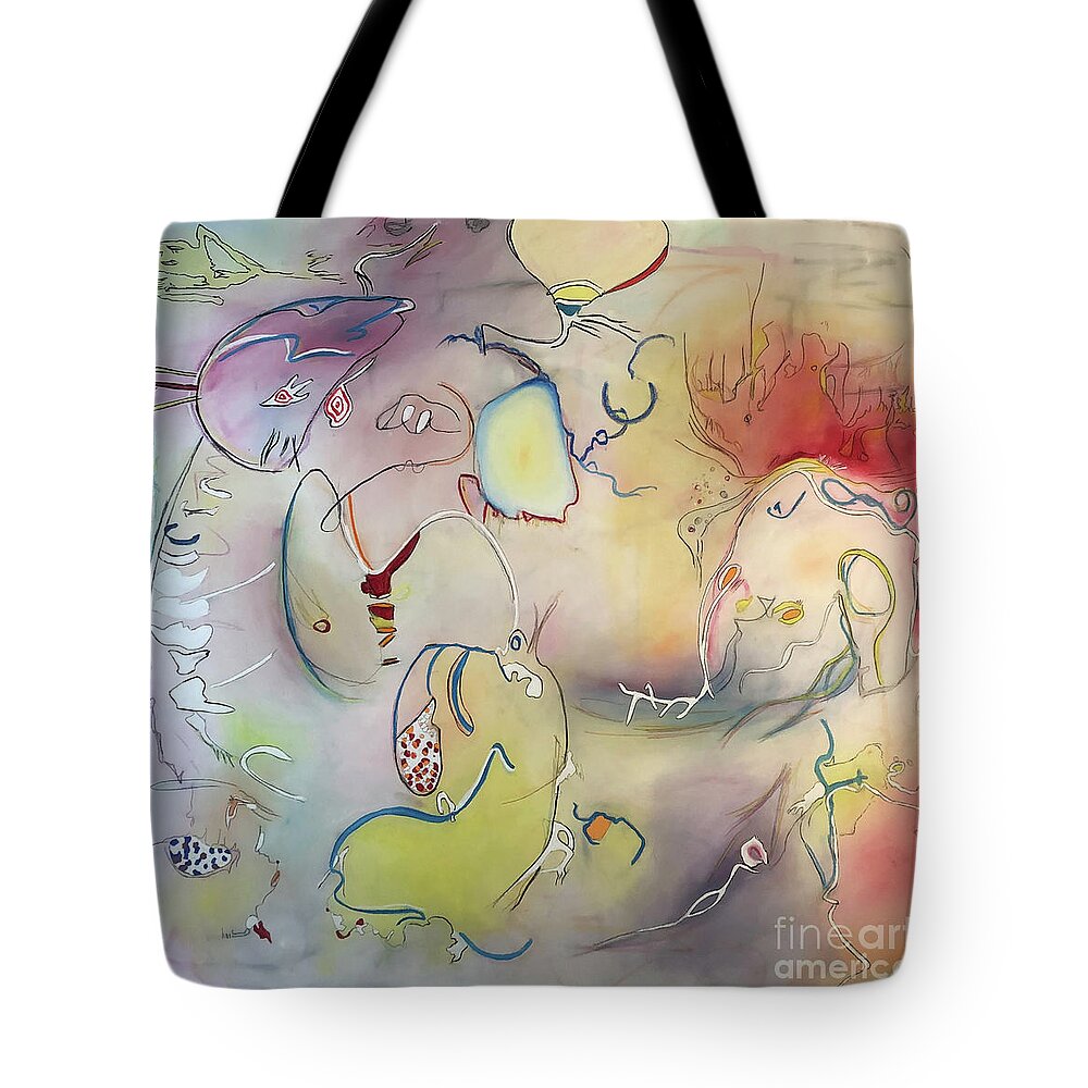 Abstract Tote Bag featuring the painting Untitled #3 by Jeff Barrett