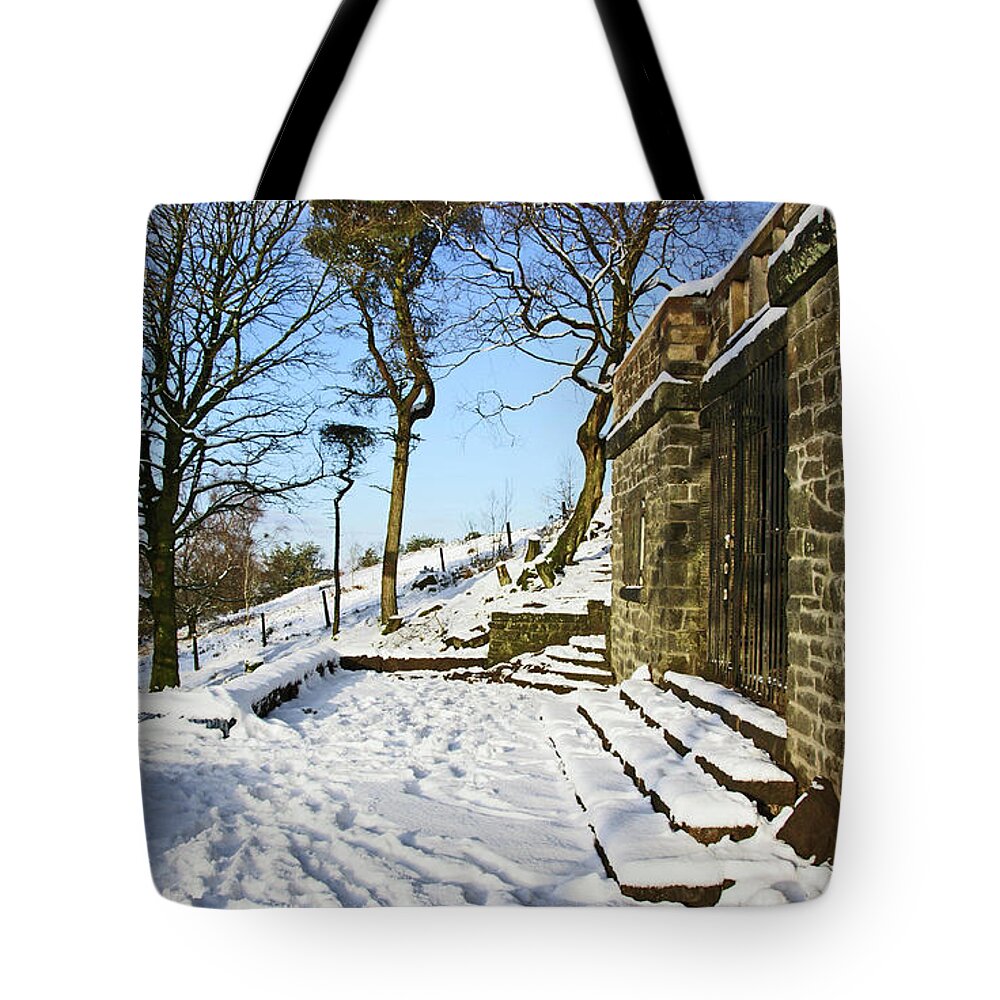 Rivington Tote Bag featuring the photograph 30/01/19 RIVINGTON. Summerhouse In The Snow. by Lachlan Main