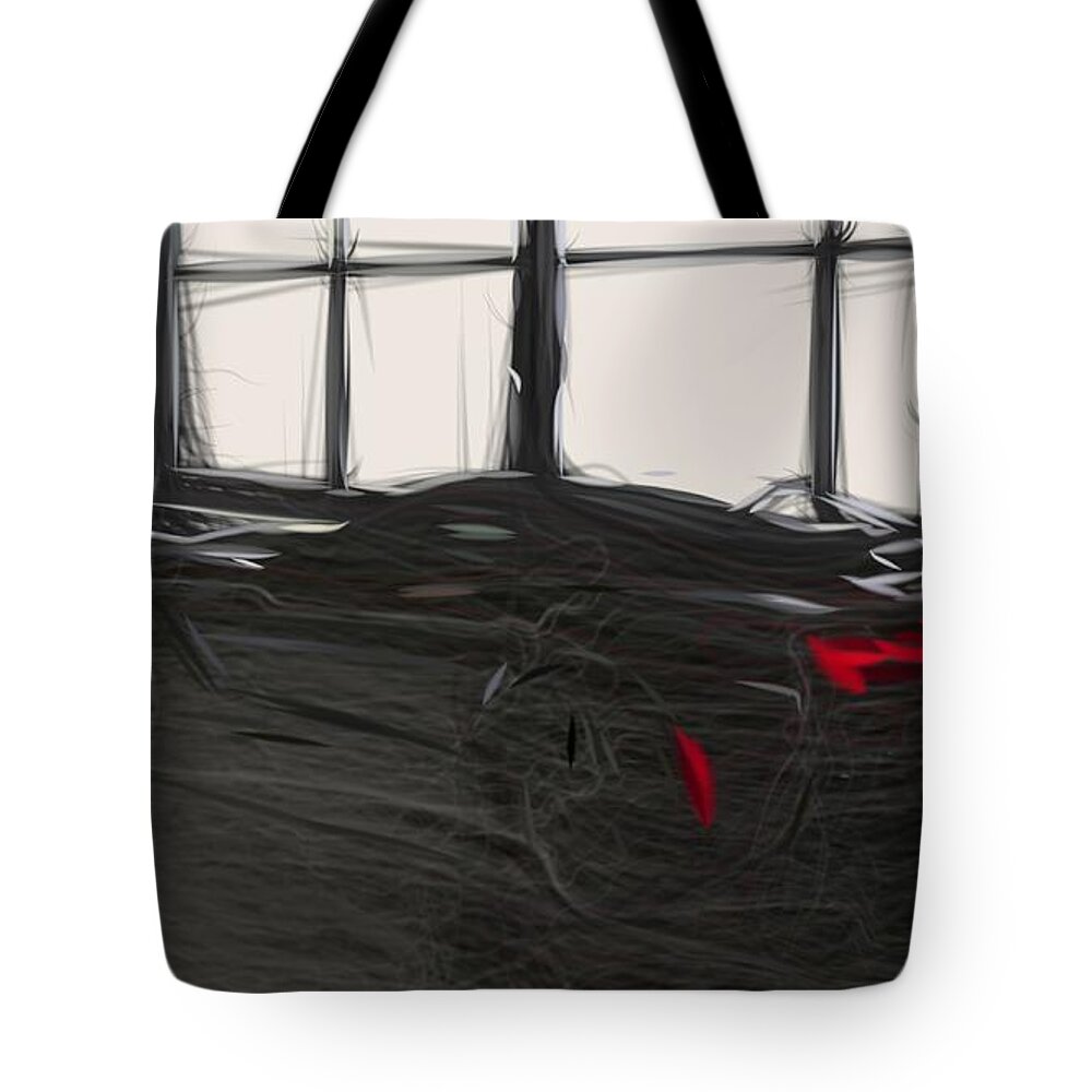Chevrolet Tote Bag featuring the digital art Chevrolet Corvette ZR1 Drawing #5 by CarsToon Concept