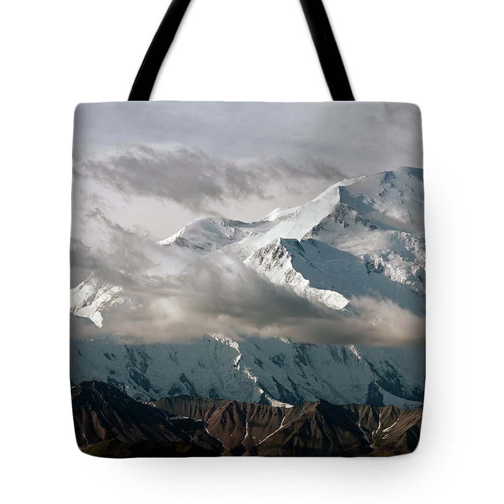 Scenics Tote Bag featuring the photograph Denali From Wonder Lake Area #4 by John Elk