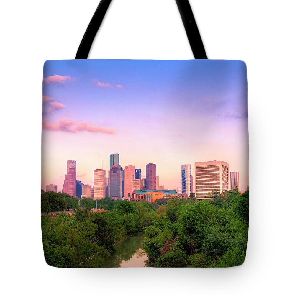 Scenics Tote Bag featuring the photograph Houston Downtown #4 by Lightkey