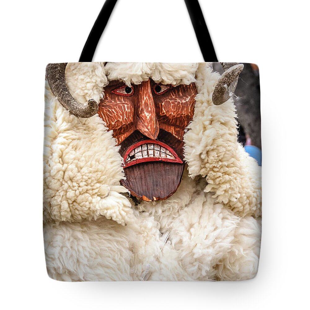 Horned Tote Bag featuring the photograph Hungarian Buso #4 by Tito Slack