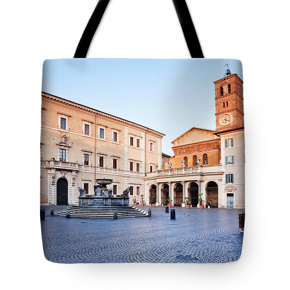 Estock Tote Bag featuring the digital art Rome, Trastevere, Italy #4 by Luigi Vaccarella
